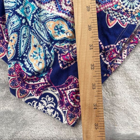 Chico's Skirt Womens 1 Multi-color Tiled Geo Handkerchief Hem Pull-on Casual - Picture 8 of 13